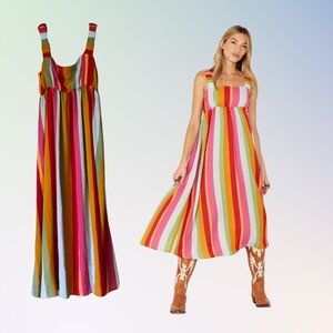 Show Me Your MuMu Colorful Striped Midi Dress